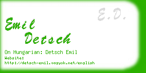 emil detsch business card